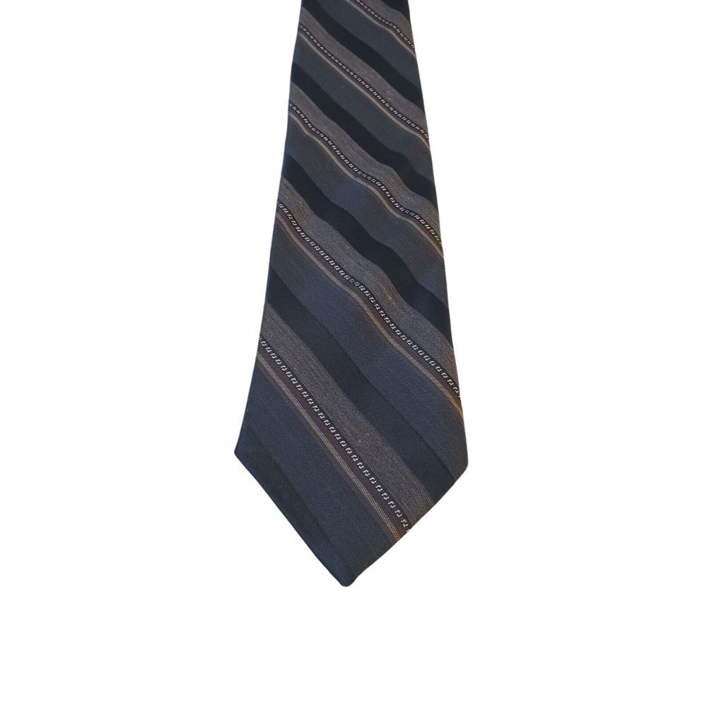 Ketch Mens Classic Blue Gray Striped Necktie Tie Western Business Church Suit